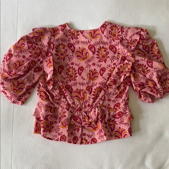 Pink and Red Ruffled Fitted Blouse - Picture 7 of 7